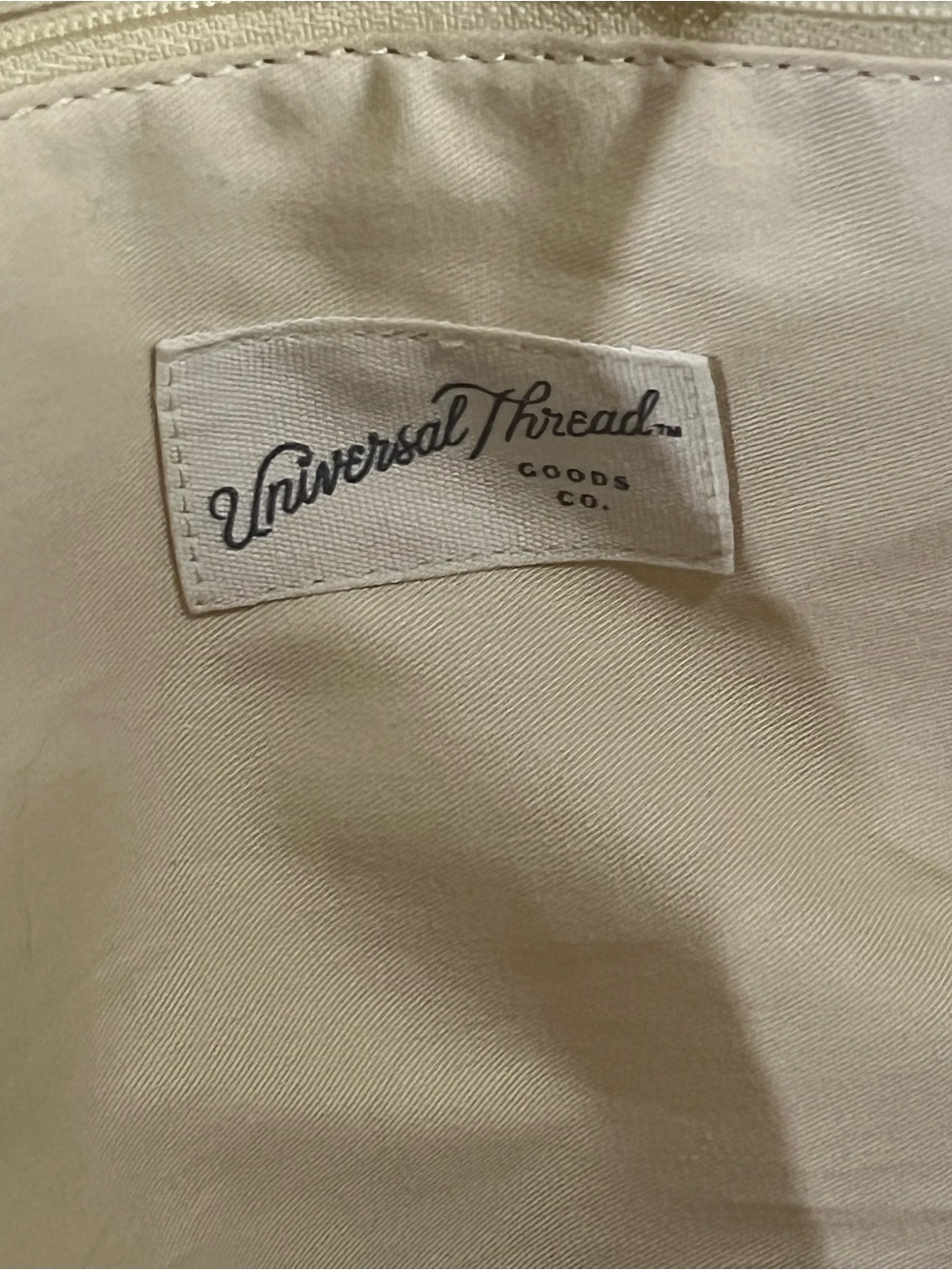 Universal Thread Cream Canvas Tote with Black Logo weekender - Picture 6 of 6